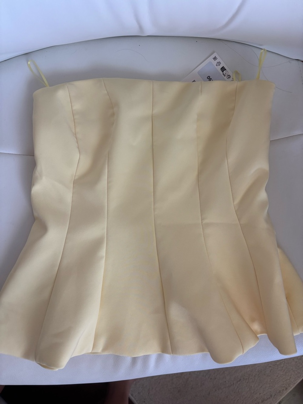 Zara Light Yellow Strapless Top